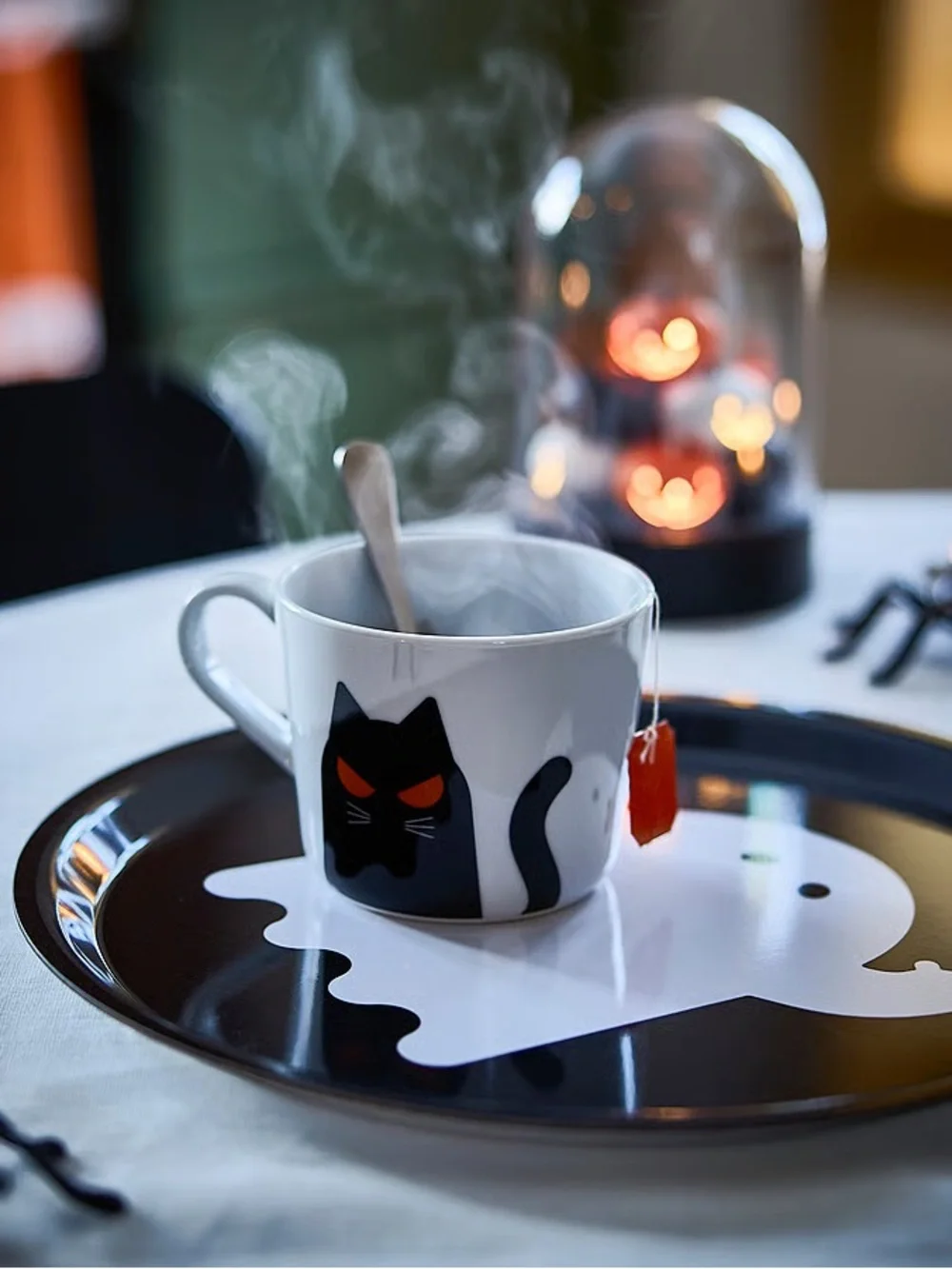 Halloween Ghost Serving Tray - Black